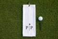 The Par & Principle Golf Towel, white cotton with P|P monogram